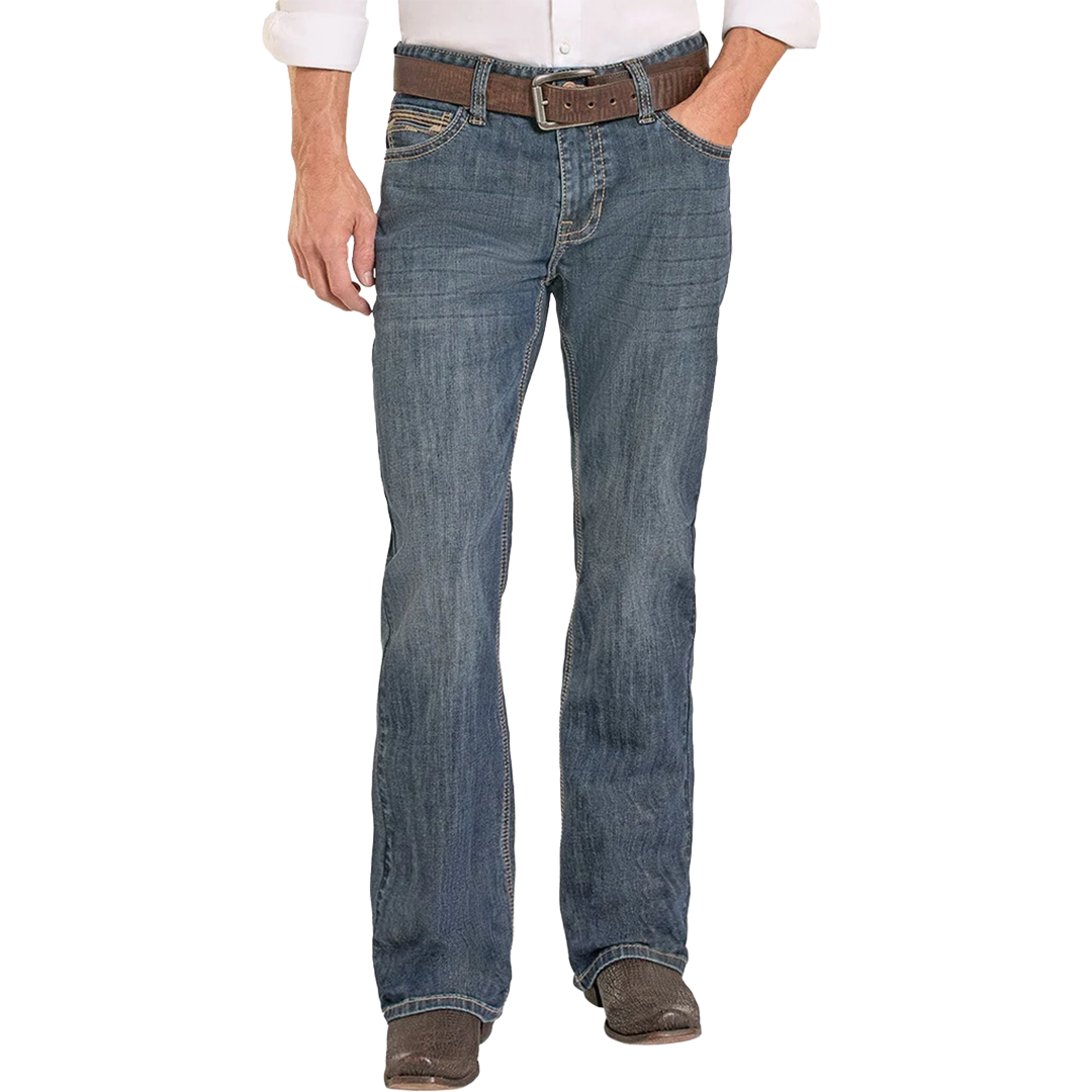 Rock & Roll Denim Men's Relaxed Fit Roped Pocket Bootcut Jeans