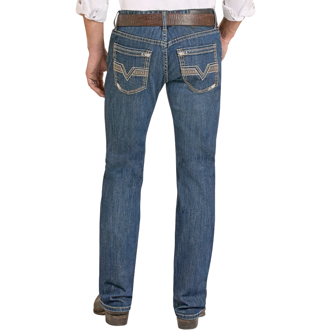Rock & Roll Denim Men's Regular Fit Bold Stitch Stackable Boot Jeans