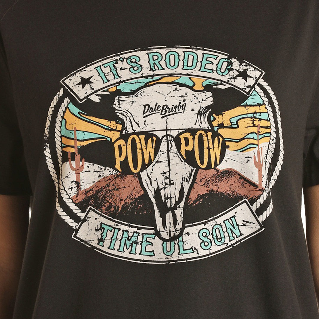 T-shirt graphique Rock & Roll Cowgirl Dale Brisby pour femme, noir
