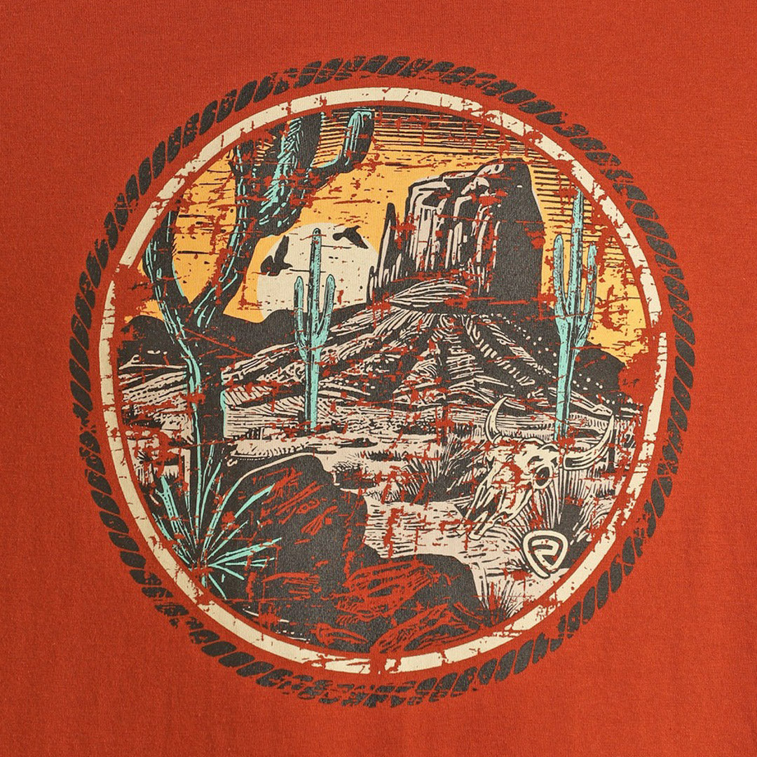 Rock & Roll Cowgirl Women's Desert Graphic T-Shirt In Rust