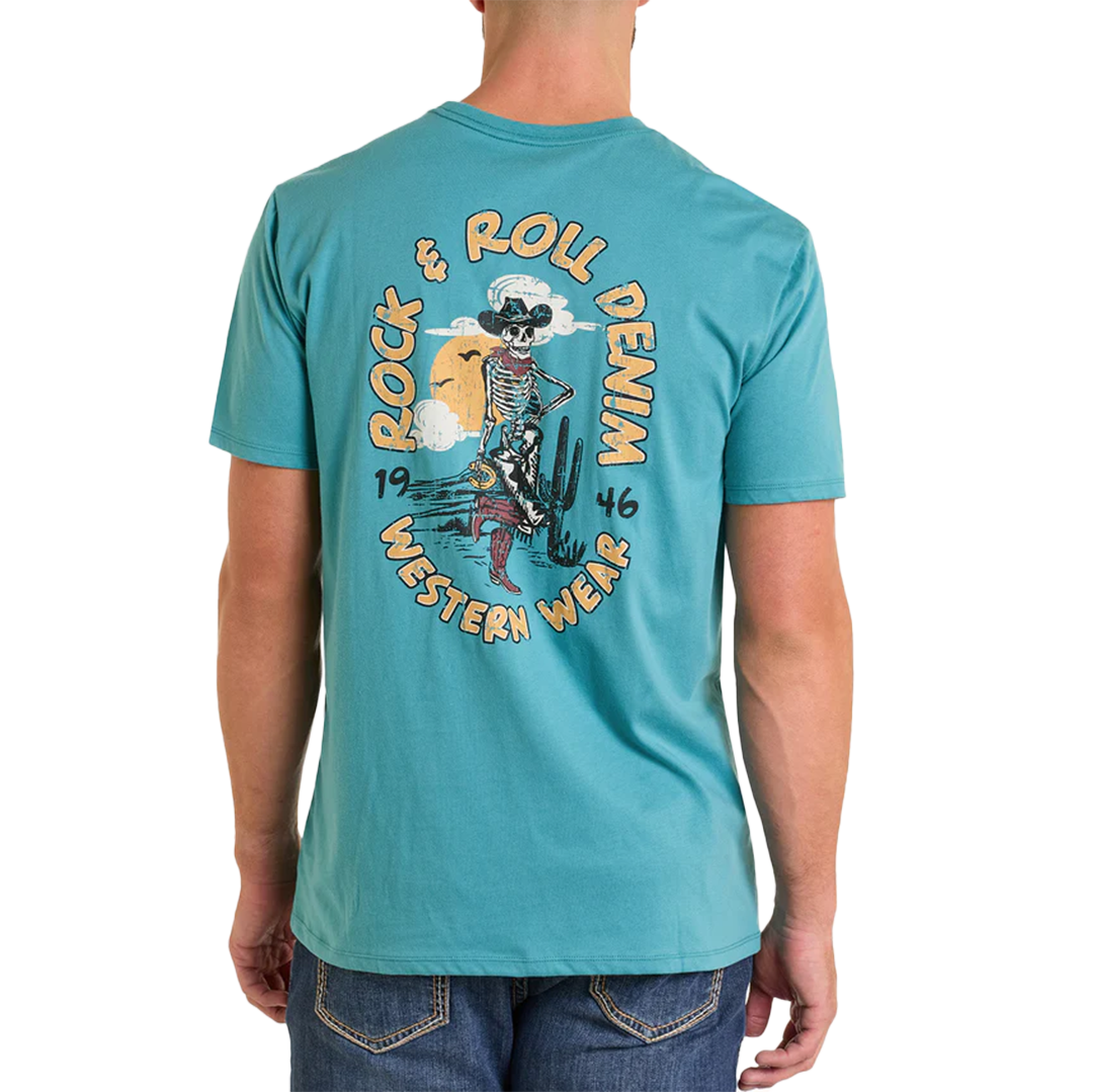 Rock & Roll Denim Unisex Skeleton Graphic T-Shirt