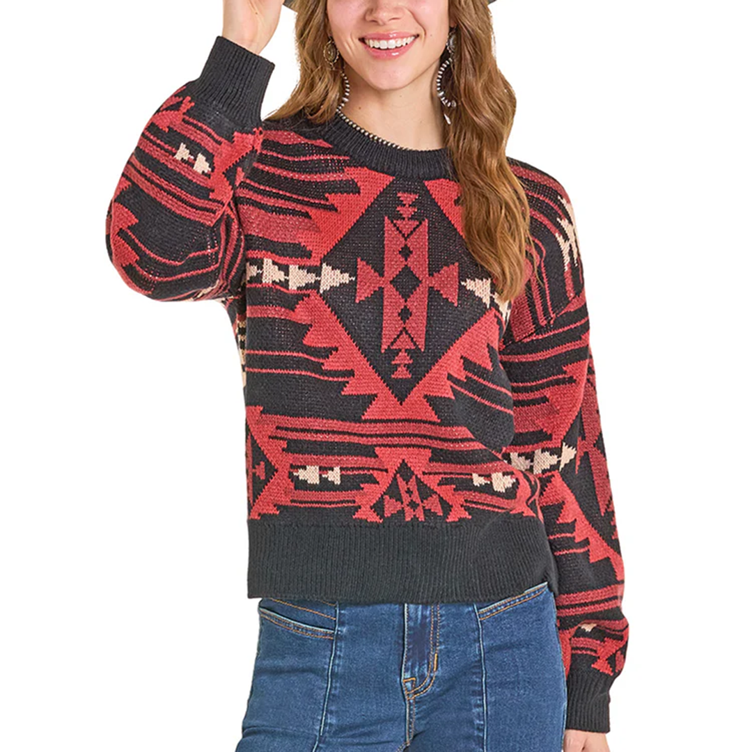 Rock & Roll Denim Women's Aztec Knit Sweater