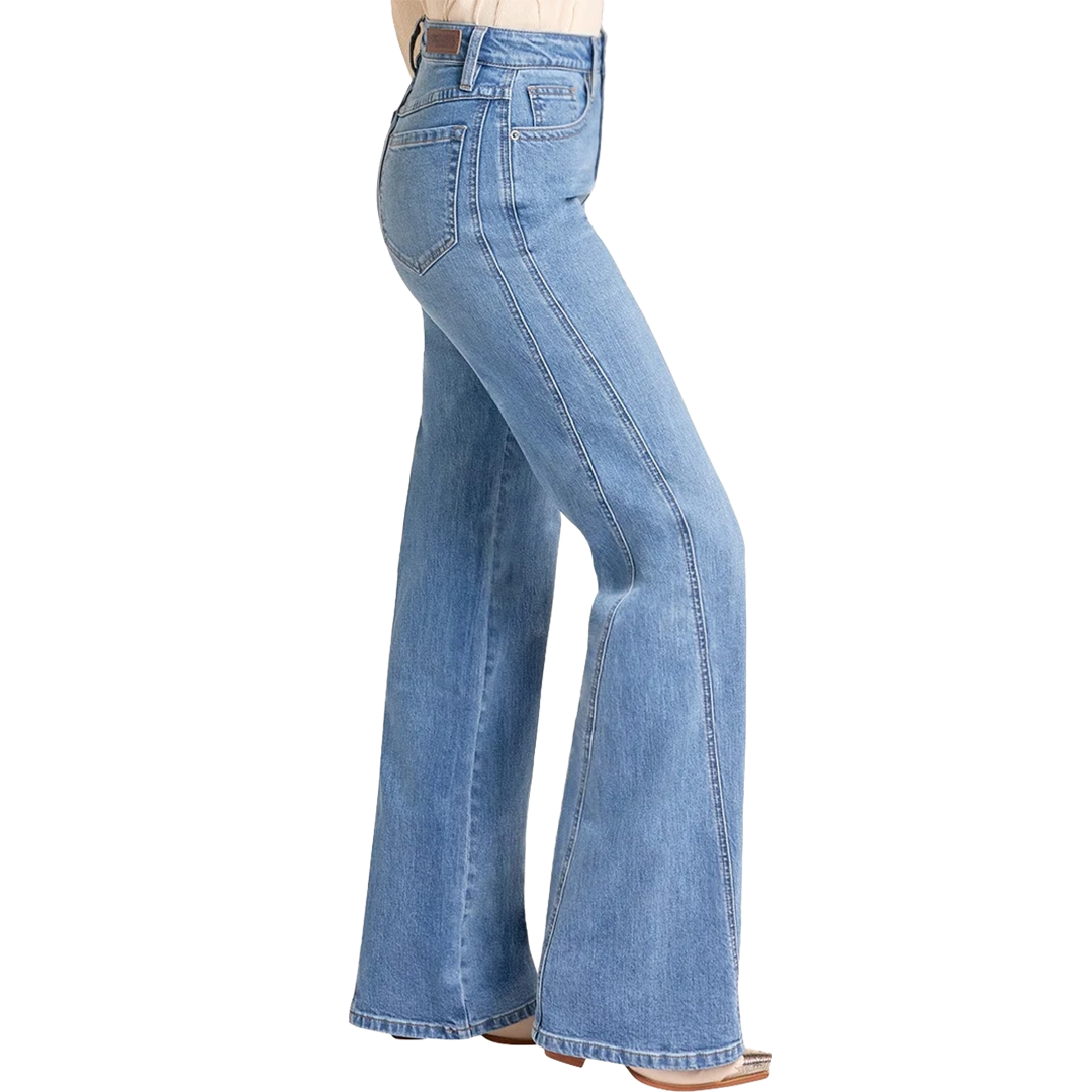 Rock & Roll Denim Women's Side Panel Seamed Wide Leg Jeans