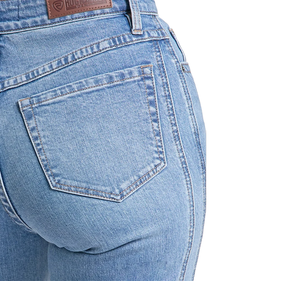 Rock & Roll Denim Women's Side Panel Seamed Wide Leg Jeans