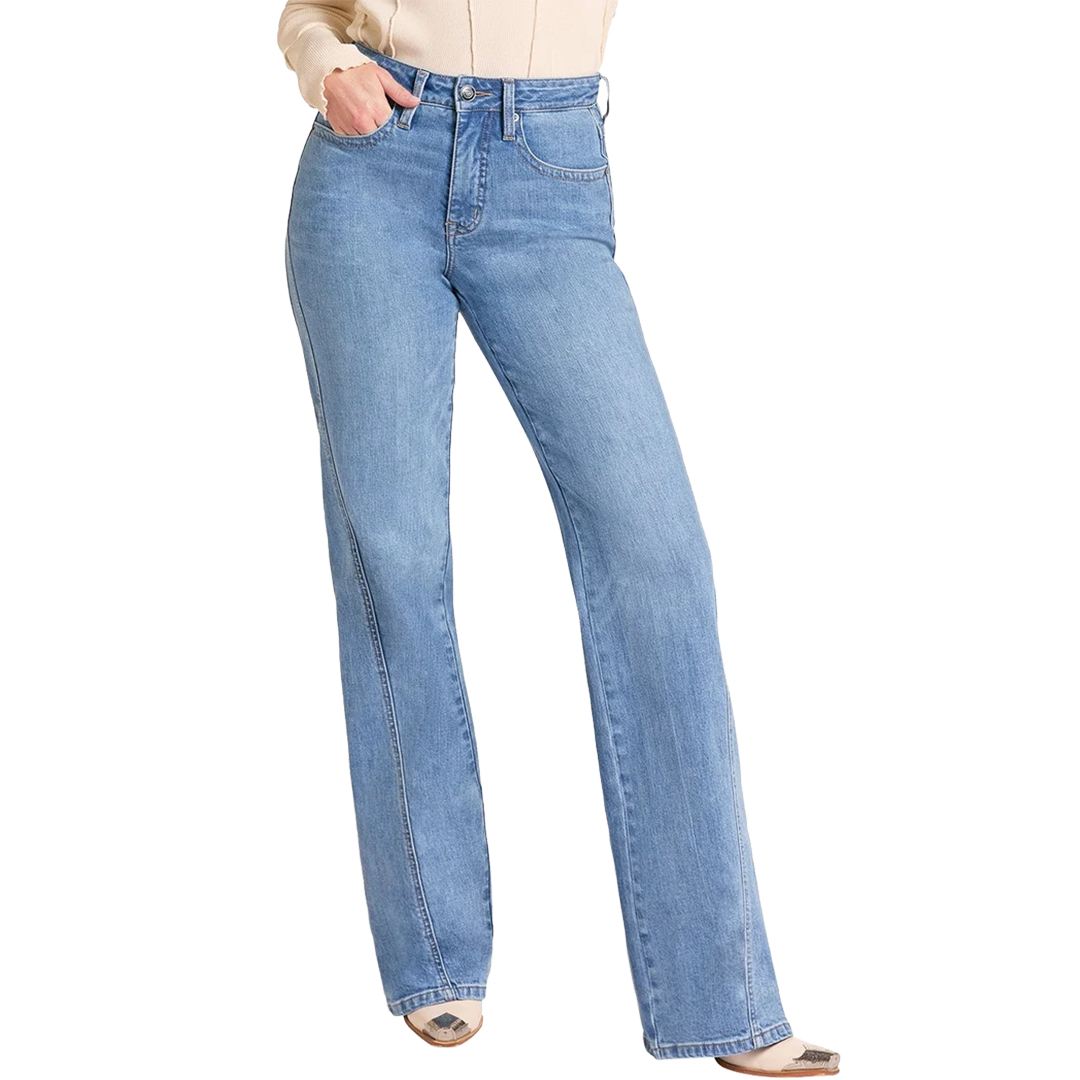 Rock & Roll Denim Women's Side Panel Seamed Wide Leg Jeans