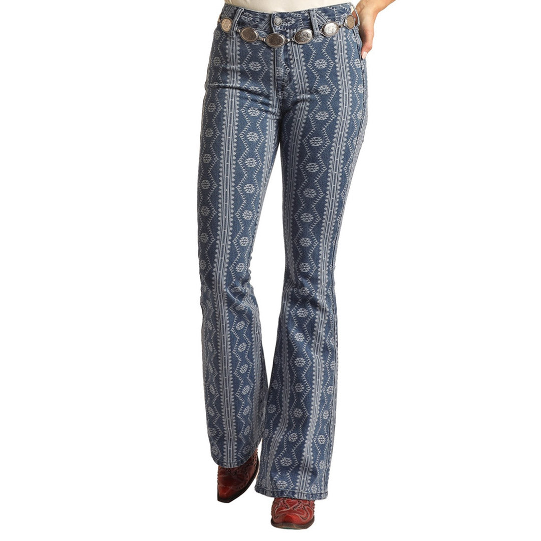 Rock & Roll Denim Women's High Rise Slim Fit Flare Jeans