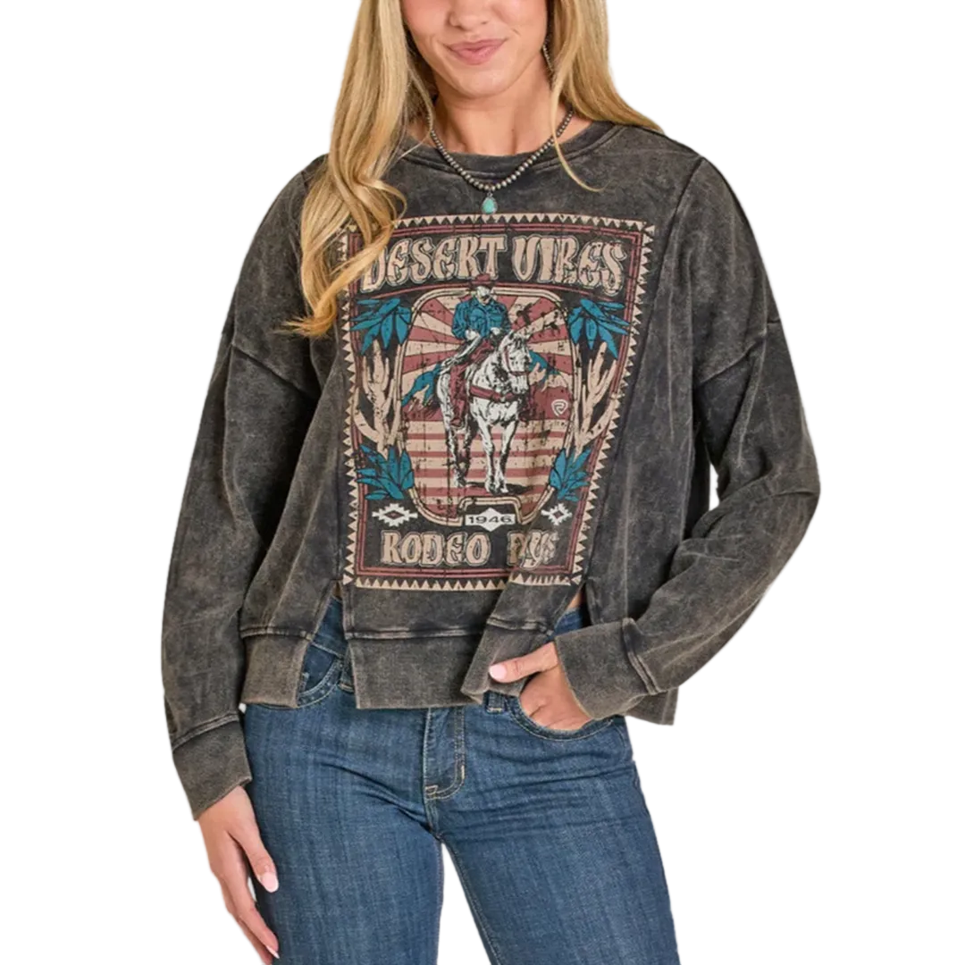 Rock & Roll Denim Women's Desert Vibes Distressed Graphic Pullover