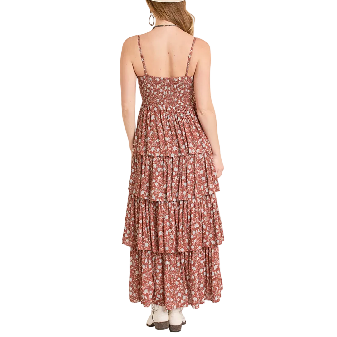 Robe longue à imprimé floral Rock & Roll Denim pour femme