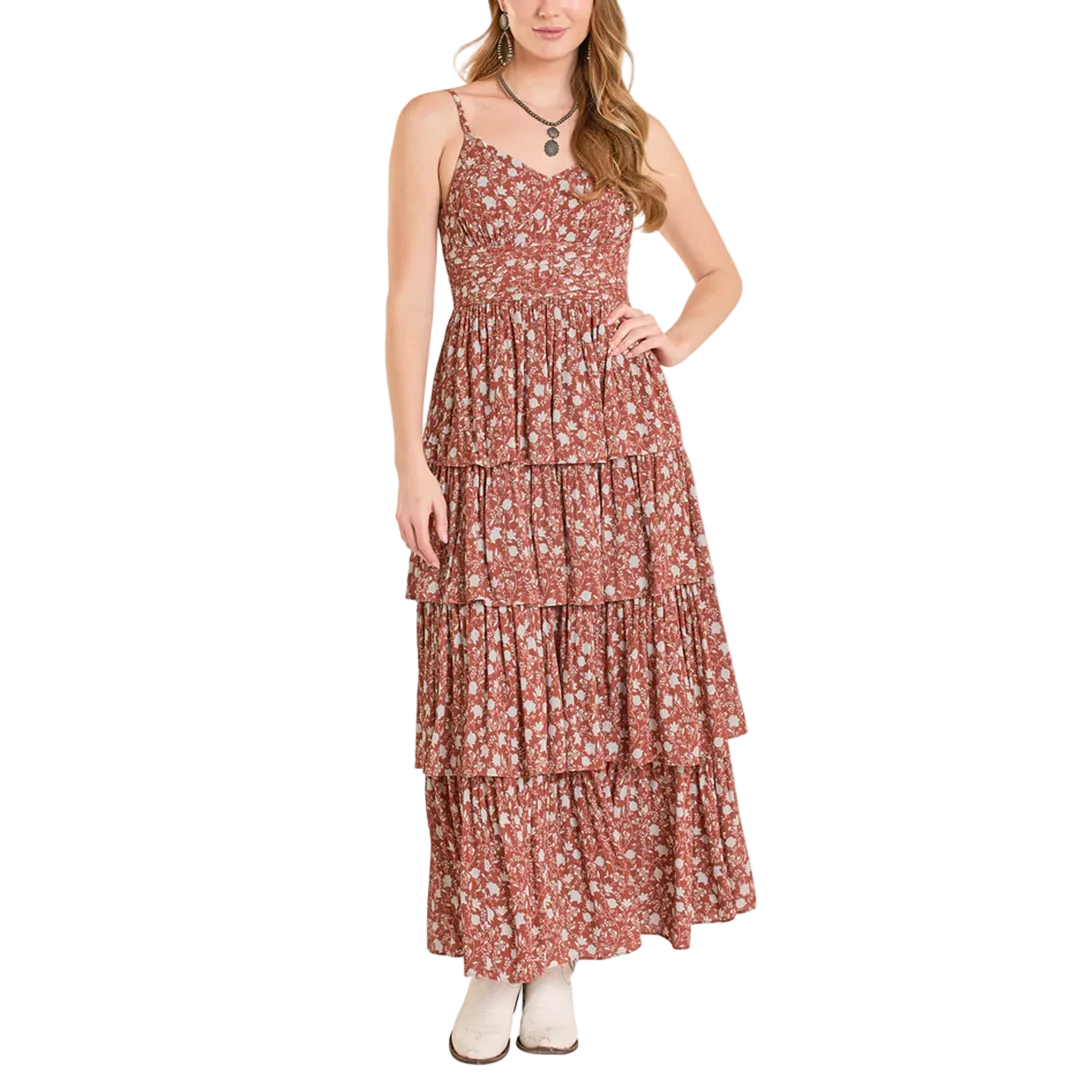Robe longue à imprimé floral Rock & Roll Denim pour femme