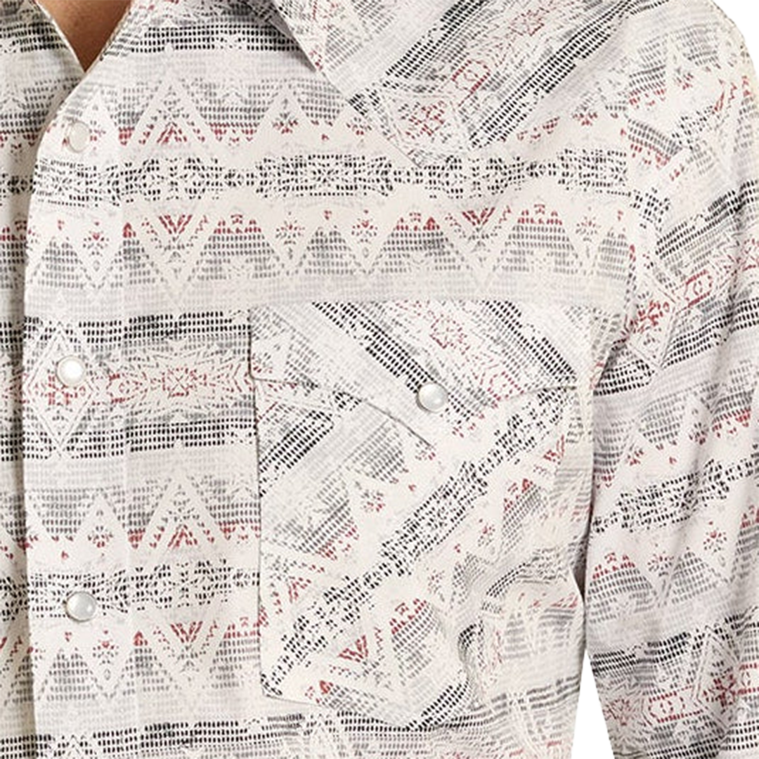 Rough Stock Men's Digital Southwestern Print Long Sleeve Snap Shirt