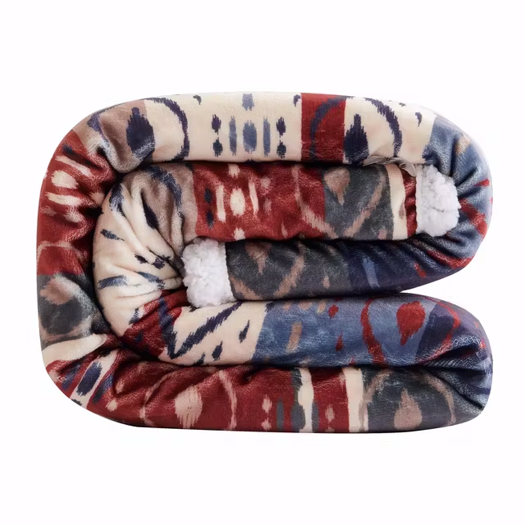 Hi End Accents Aztec Campfire Sherpa Throw