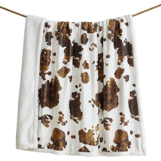 Plaid sherpa Elsa en peau de vache Hi End Accents Campfire