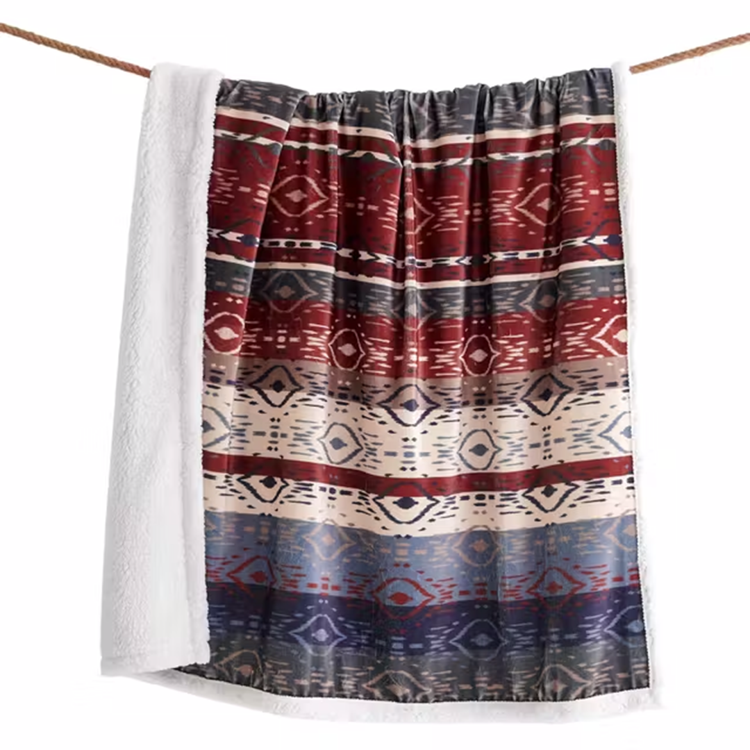 Hi End Accents Aztec Campfire Sherpa Throw
