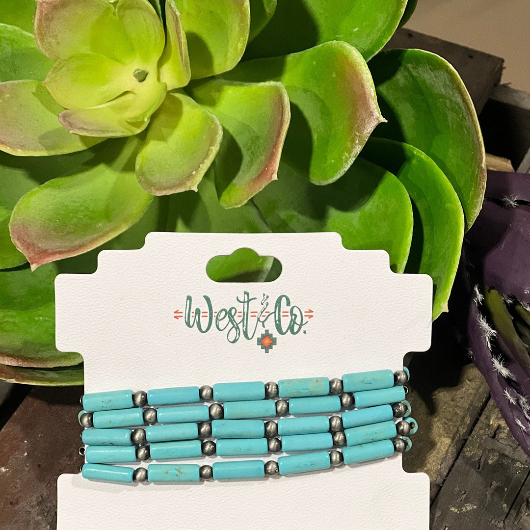 West & Co Jewelry 5 Strand Turquoise Beaded Bracelet