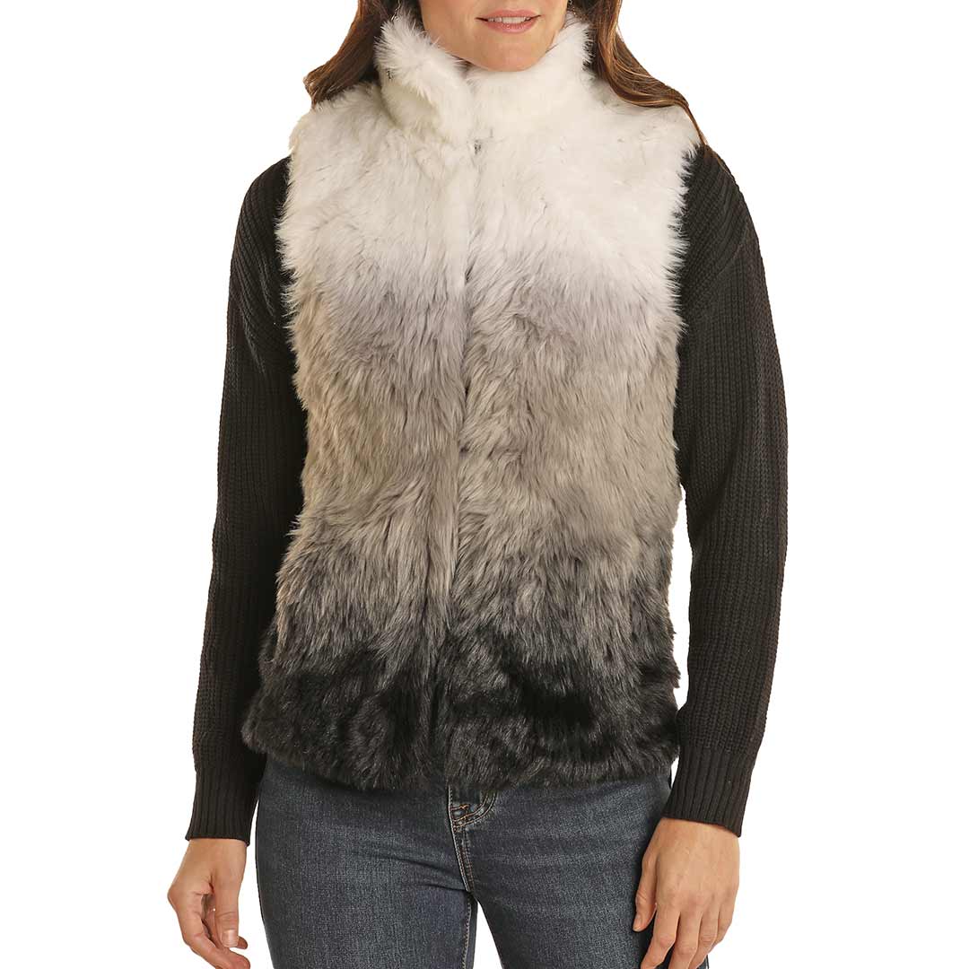 Ombre fur vest outlet