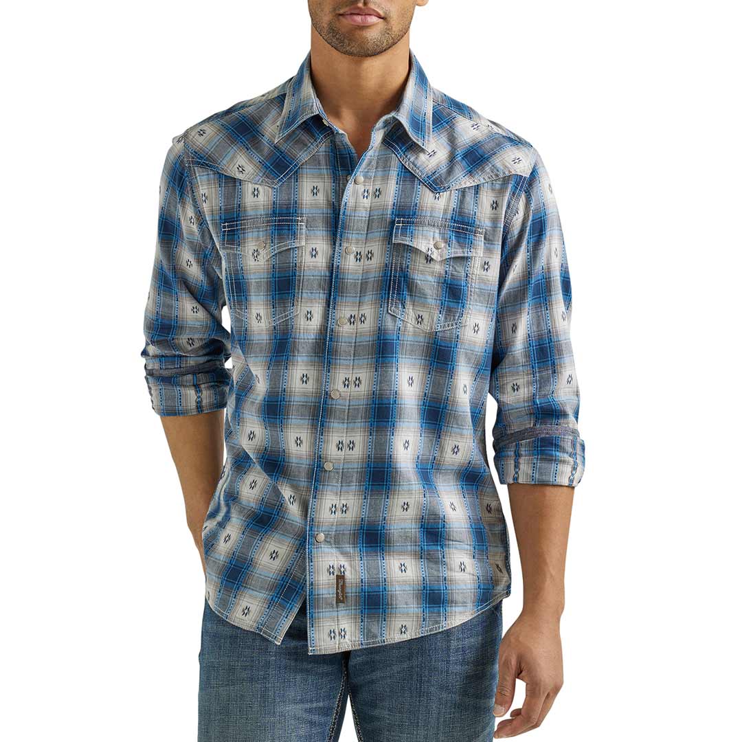Wrangler Men's Retro Plaid Overprint Snap Shirt