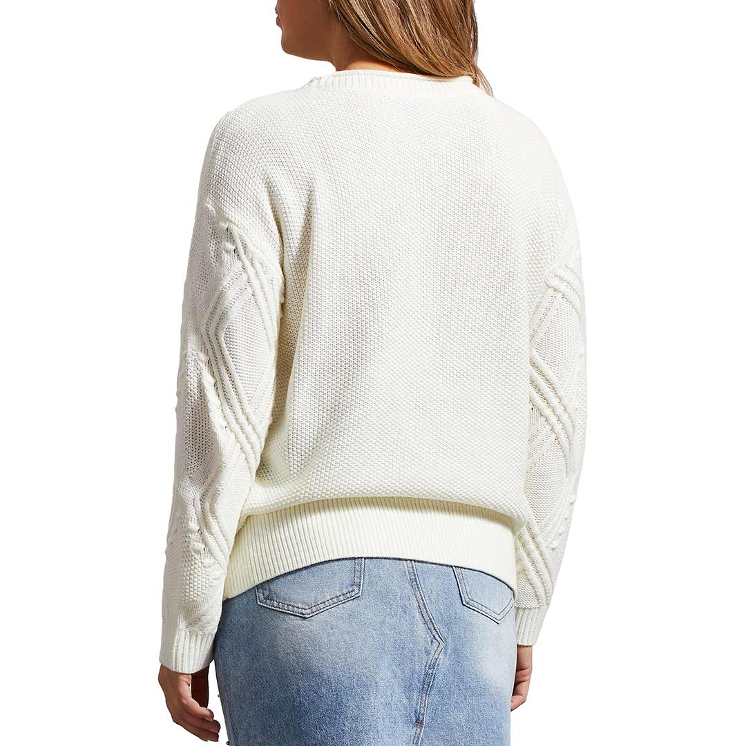 Tribal Women's Cable Knit Crew Neck Sweater