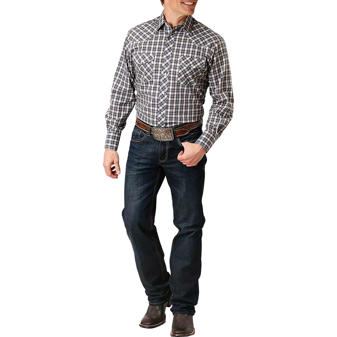 Roper Men's Small Scale Plaid Snap Shirt