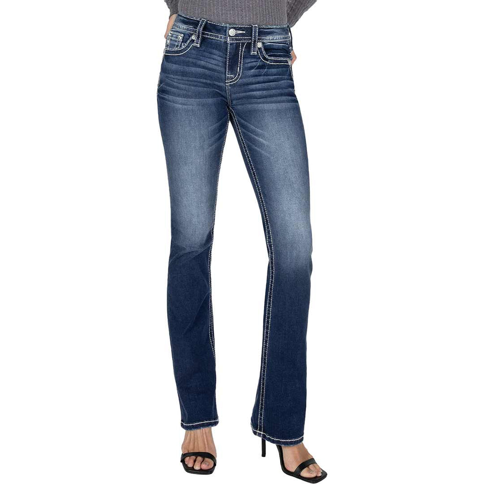 Miss Me Women's Ombre Cross Bootcut Jeans