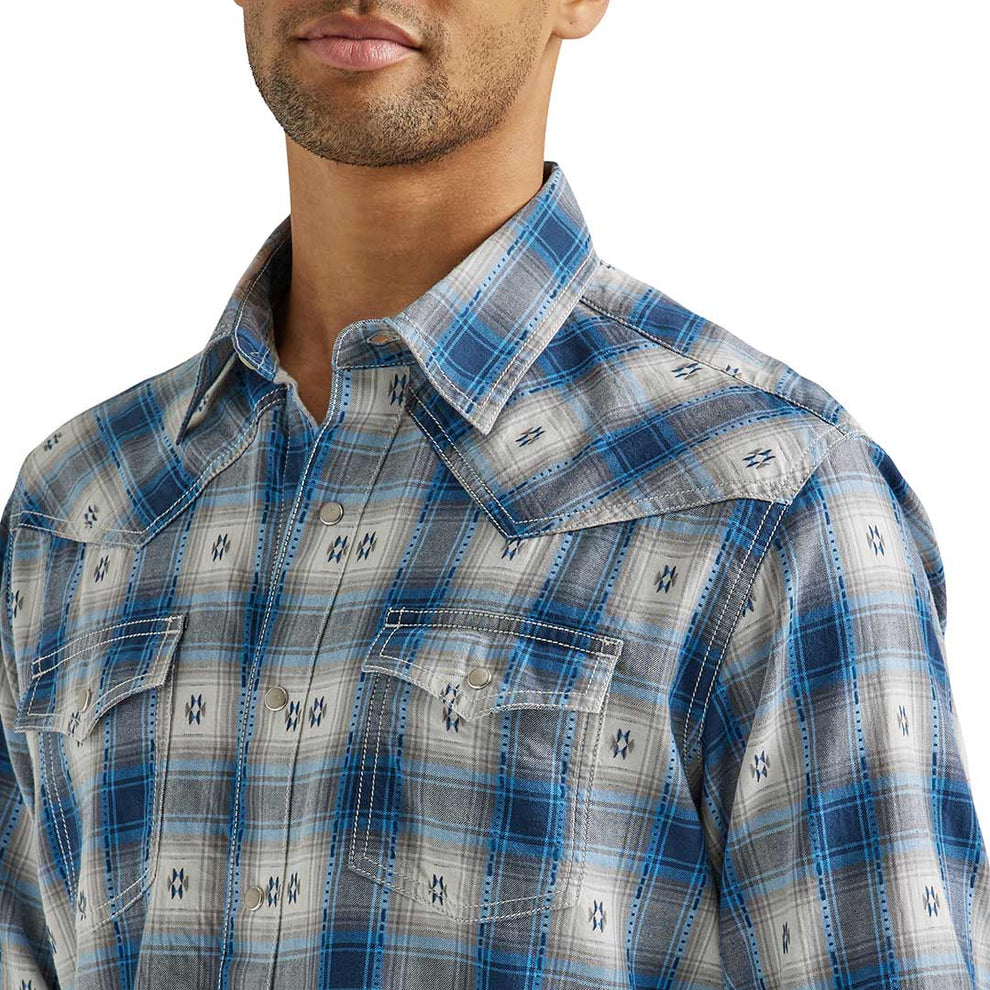 Wrangler Men's Retro Plaid Overprint Snap Shirt