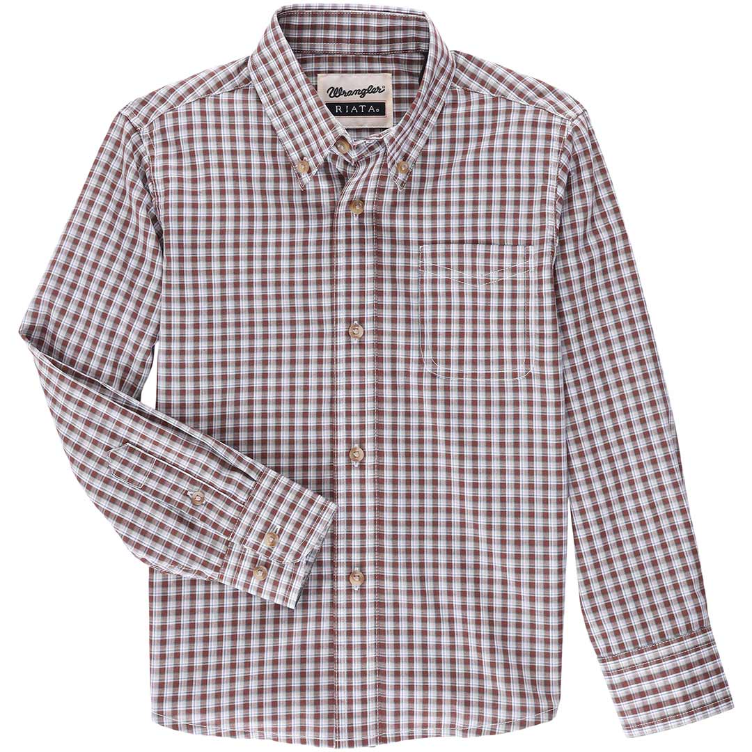 Wrangler Boys' Riata Plaid Button-Down Shirt