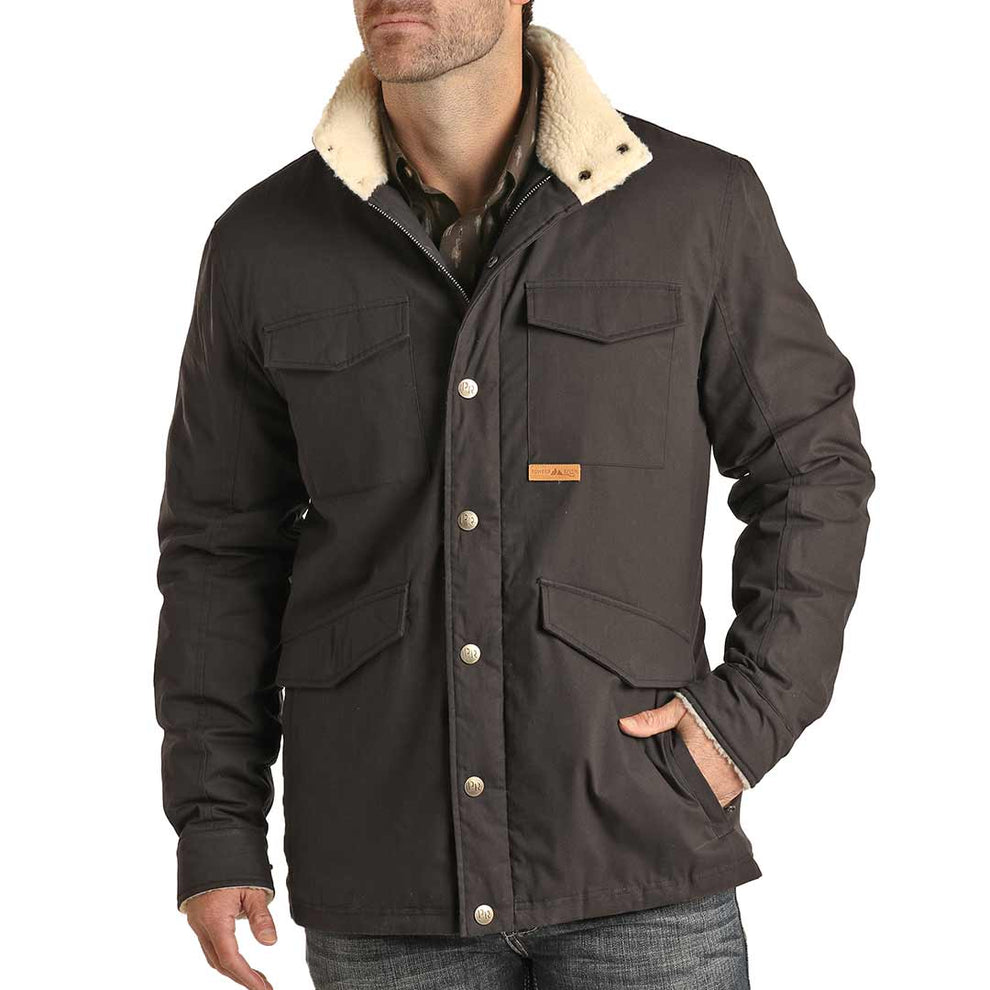 Powder River Outfitters Men's Oil Skin Canvas Jacket