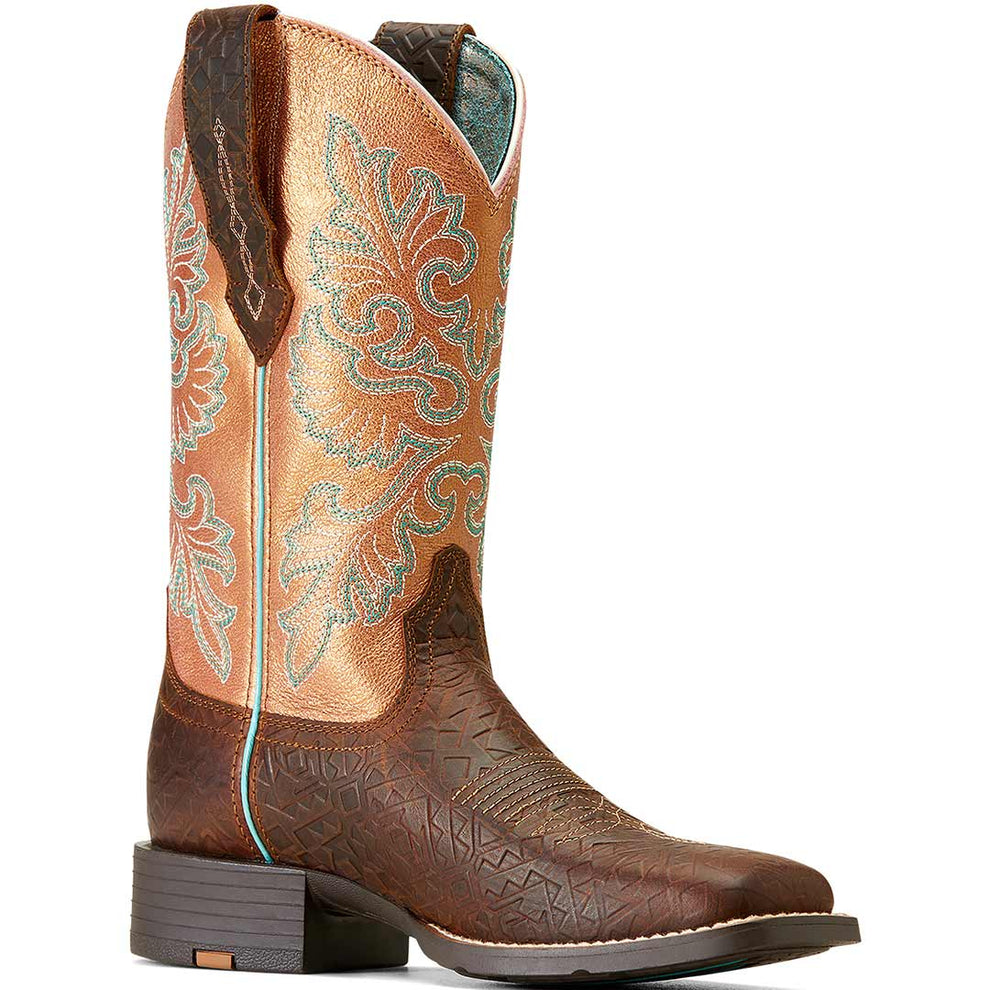 Ariat Women's Round Up Wide Square Toe StretchFit Cowgirl Boots