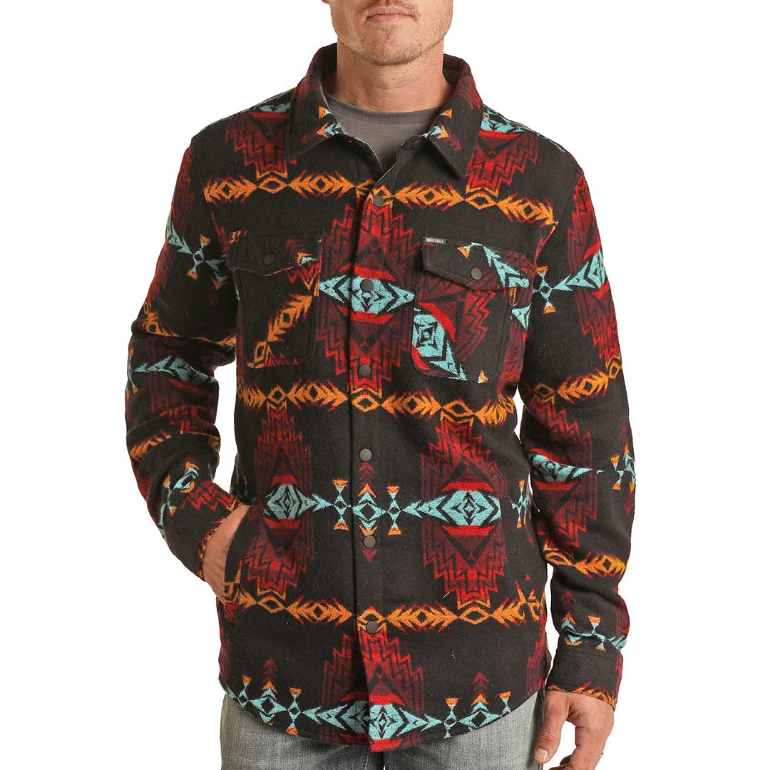 Rock & Roll Cowboy Men's Southwest Print Shirt Jacket