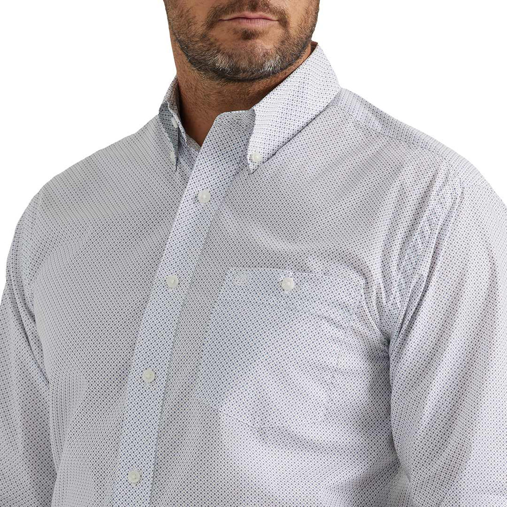 Wrangler Men's Diamond Print Button-Down Shirt