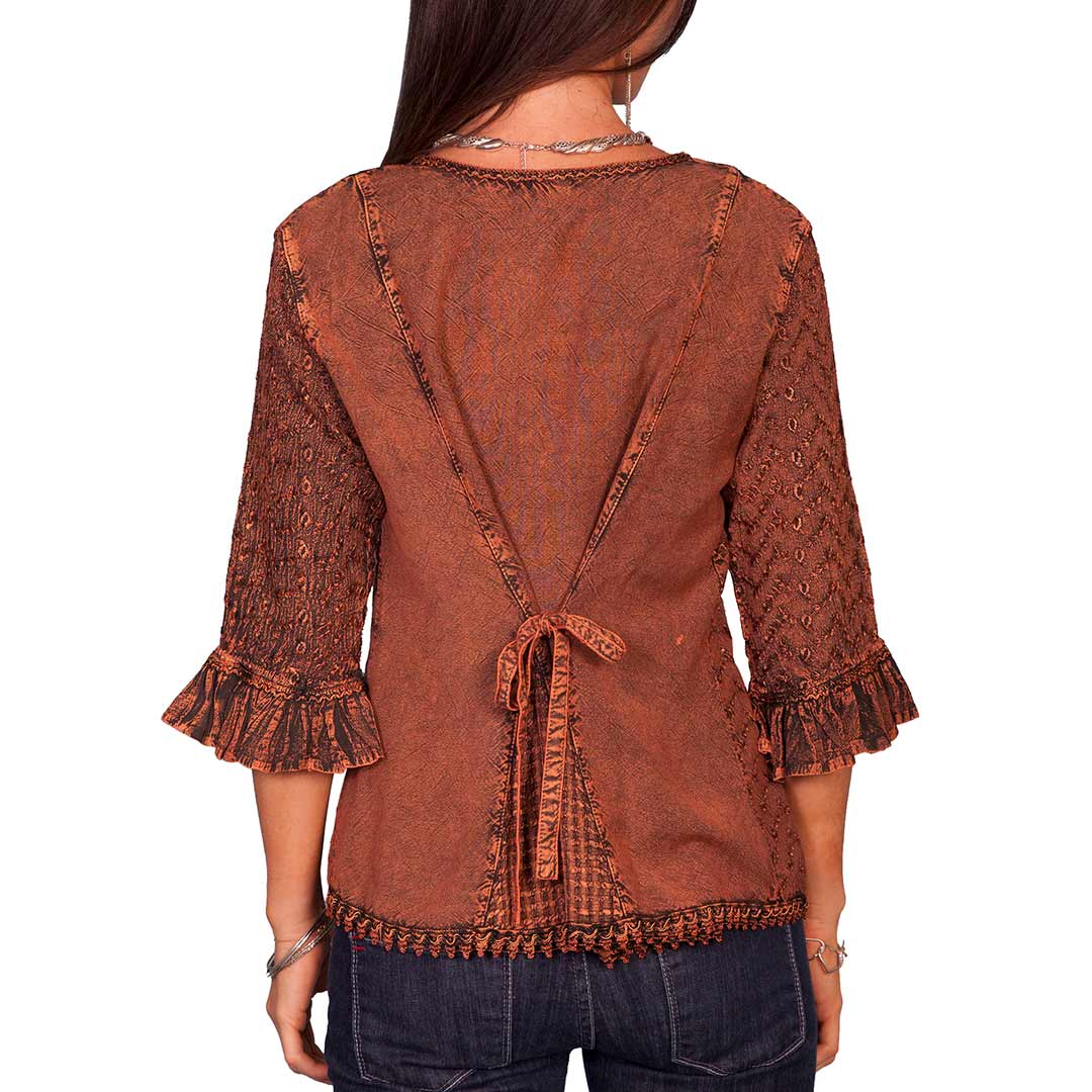 Scully Women's Textured Embroidered Blouse
