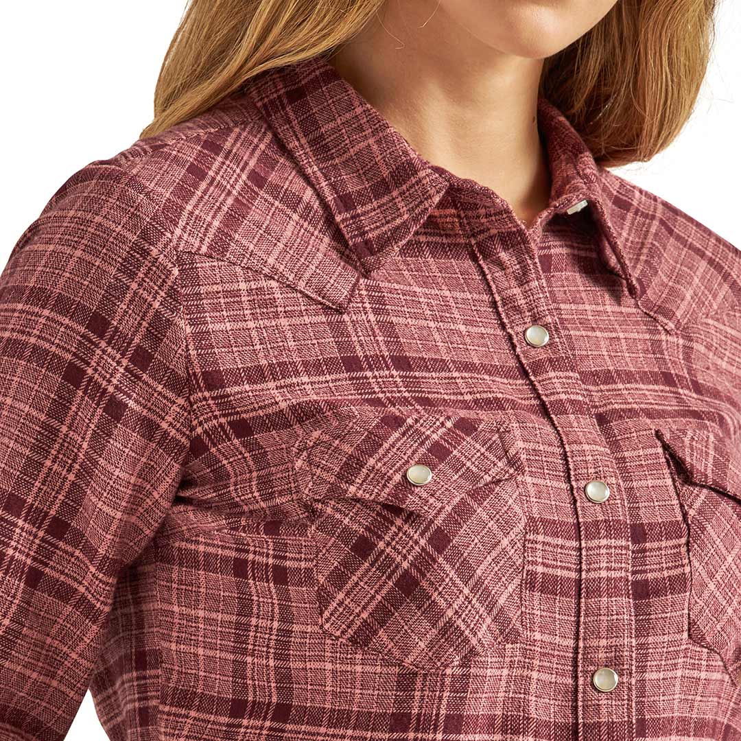 Wrangler Women's Essential Flannel Plaid Snap Shirt