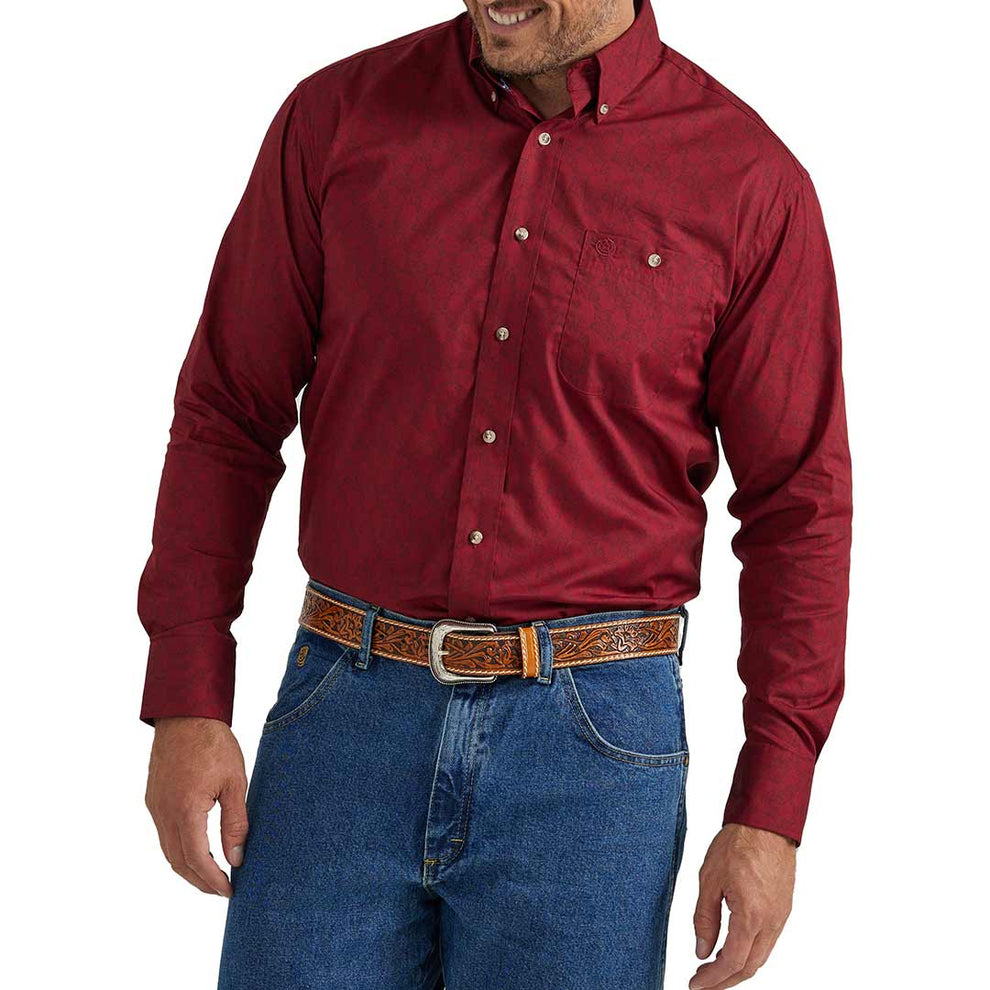 Wrangler Men's George Strait Paisley Print Button-Down Shirt