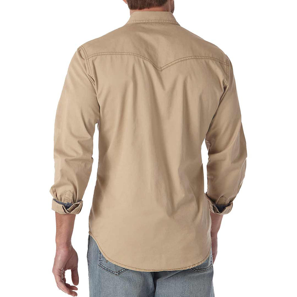 Wrangler Men's Contrast Trim Solid Snap Shirt
