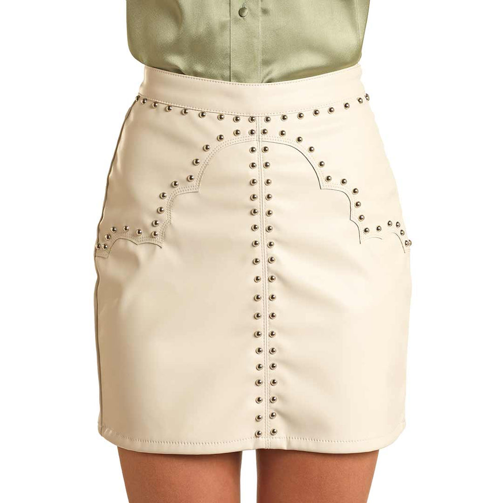 Rock & Roll Cowgirl Women's Studded Pleather Mini Skirt