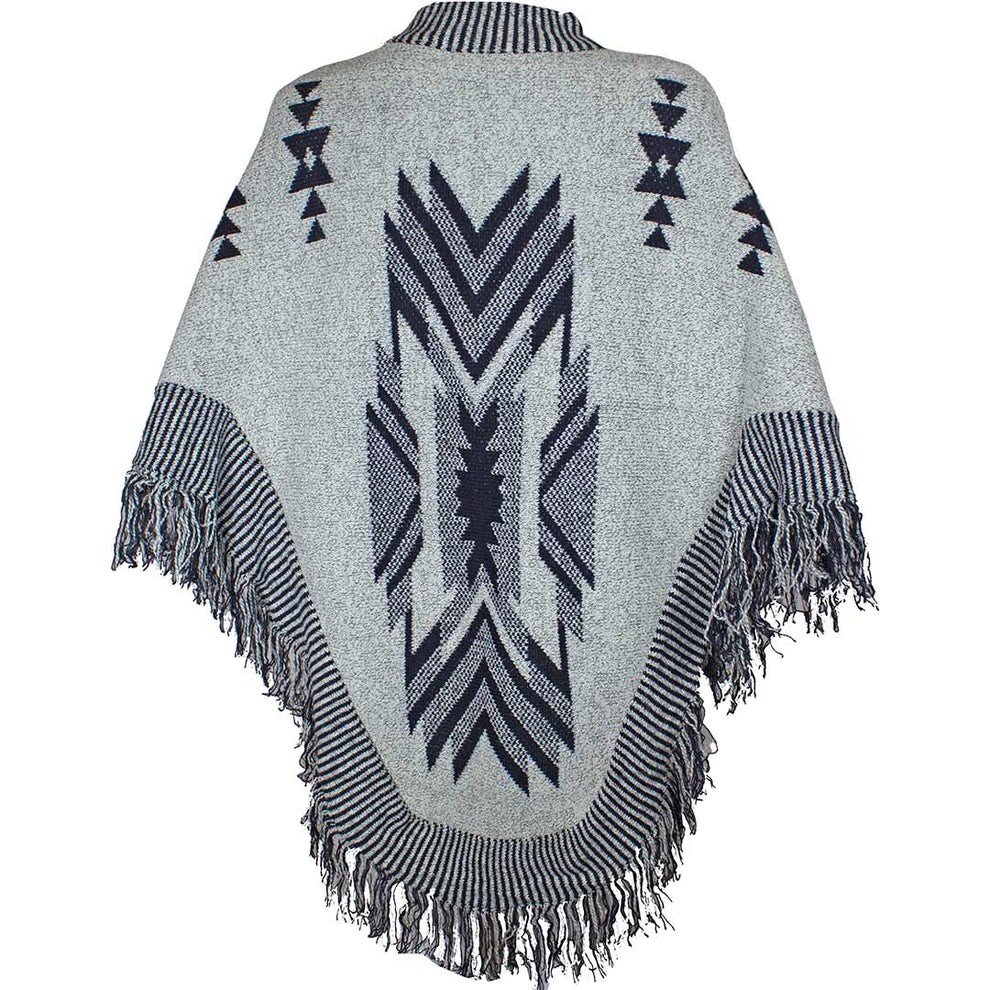 Papa Fashions Women's Aztec Print Sweater Poncho
