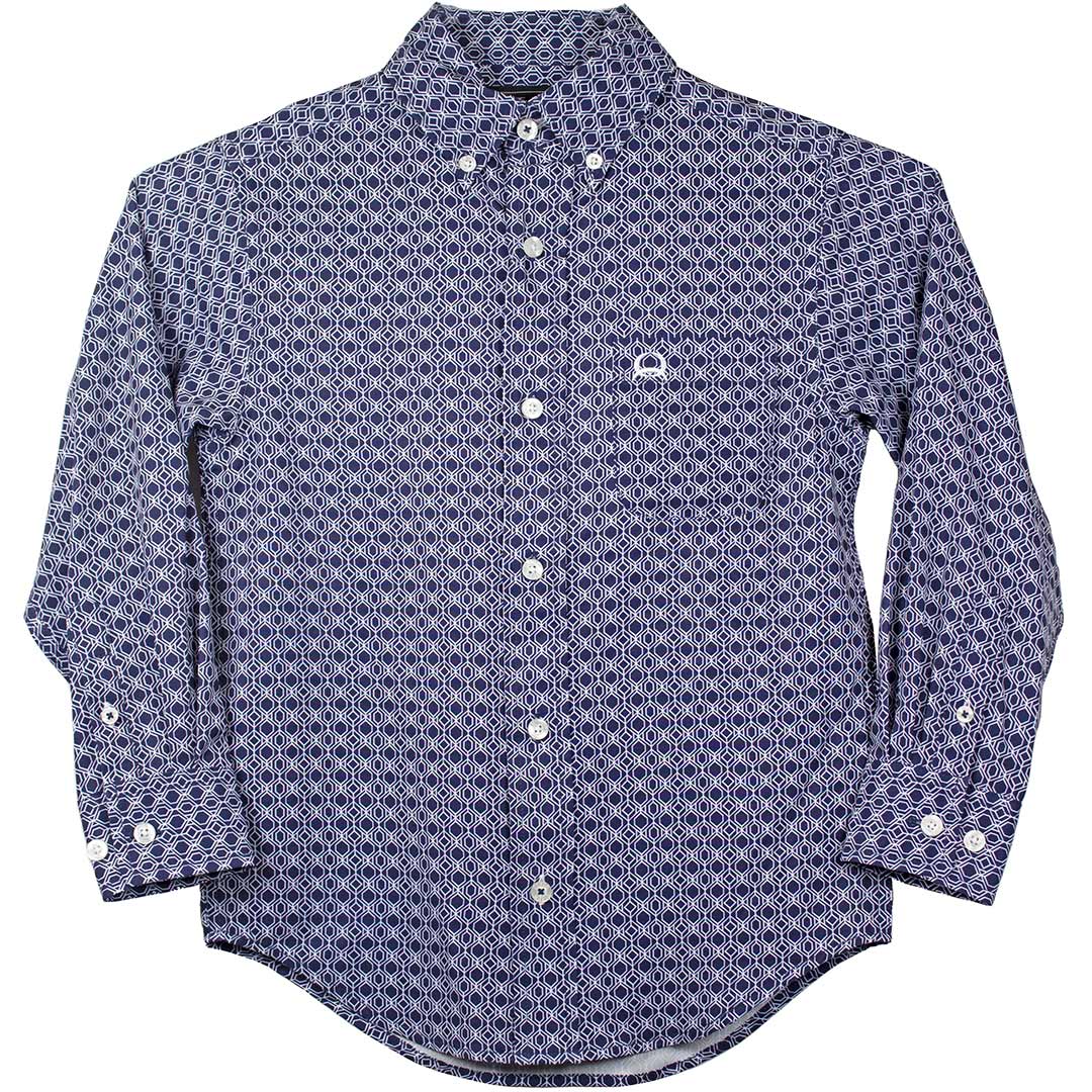 Cinch Boys' Geometric Print Button-Down Shirt