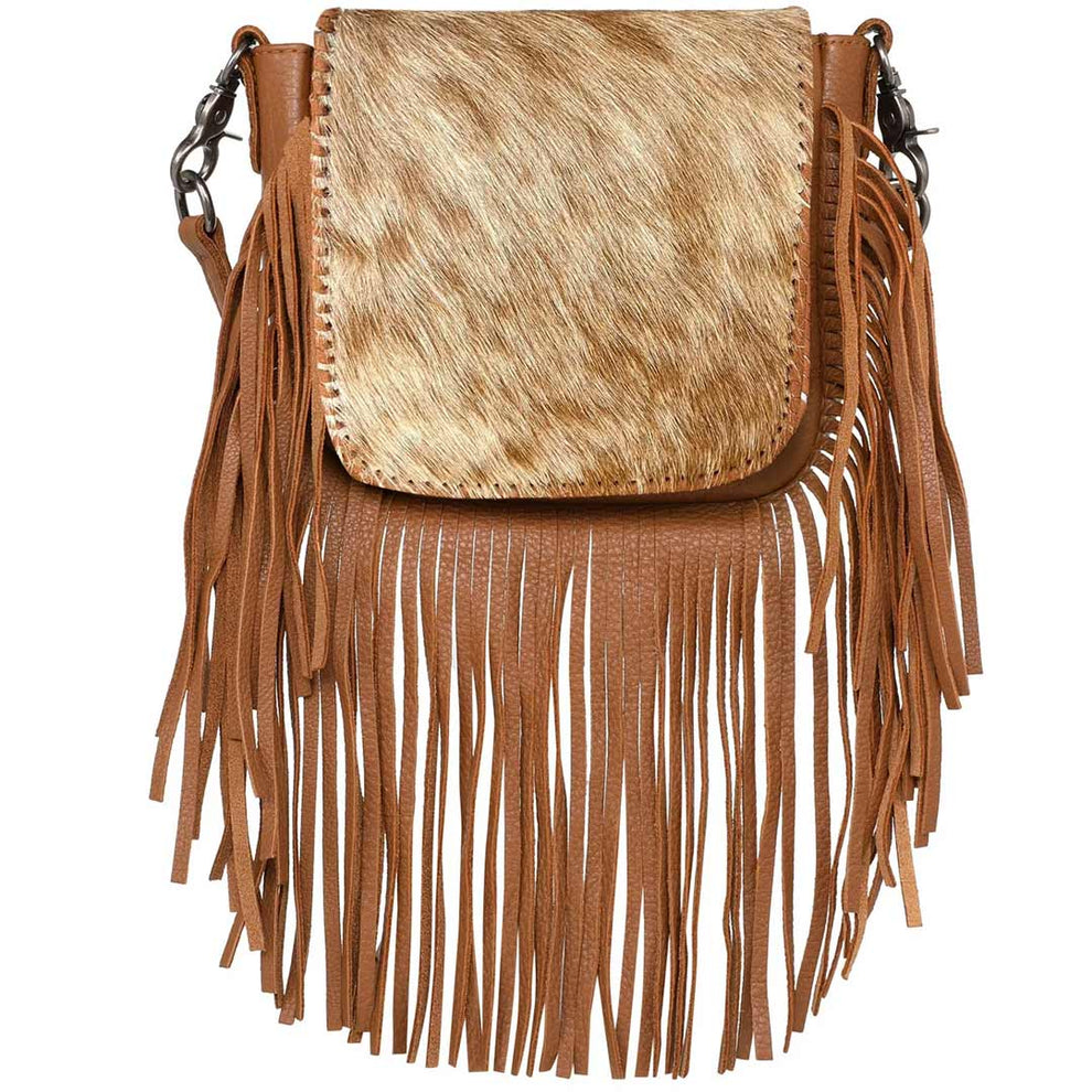 Montana West Genuine Leather Hair-On Collection Fringe Crossbody