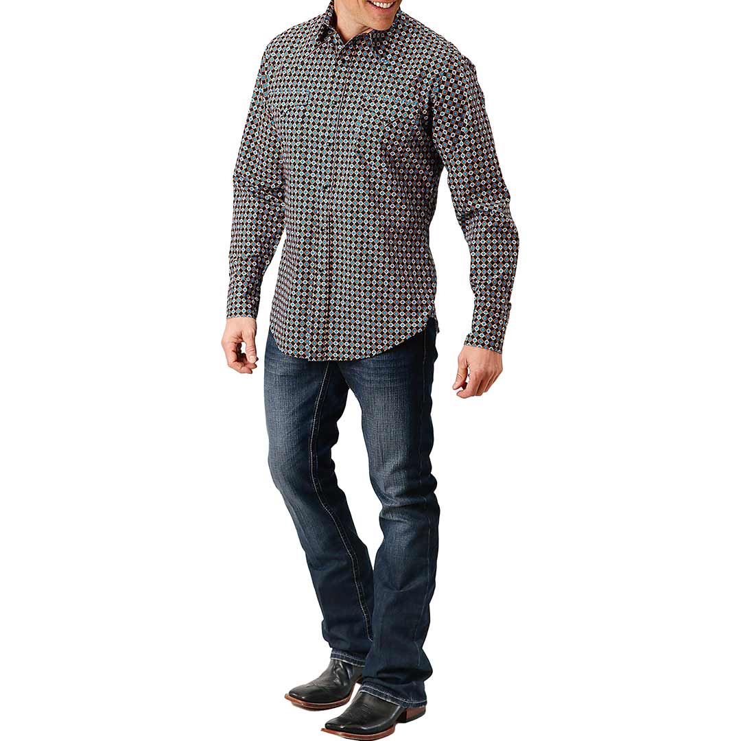 Roper Men's Aztec Medallion Print Snap Shirt