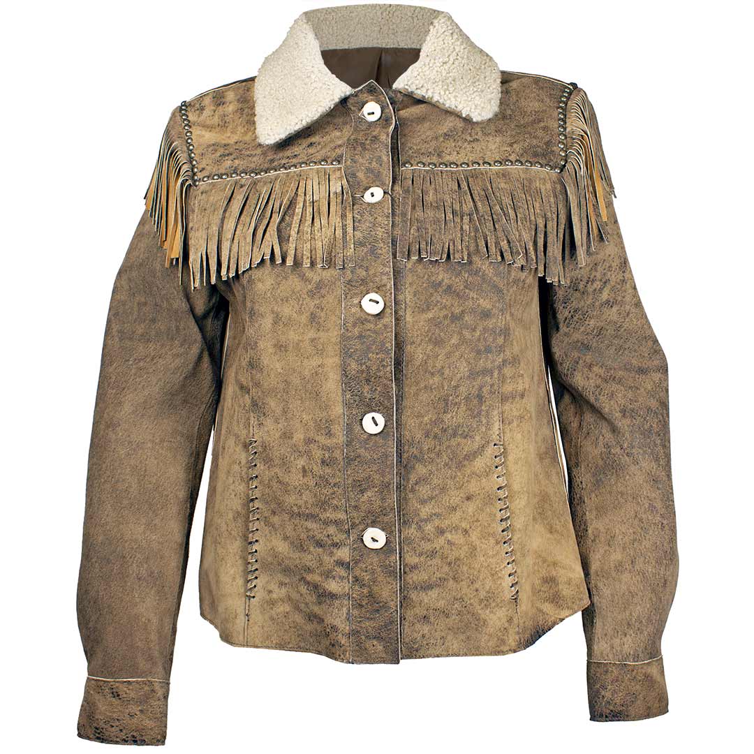 Juan Antonio Women's Fringe Distressed Leather Jacket