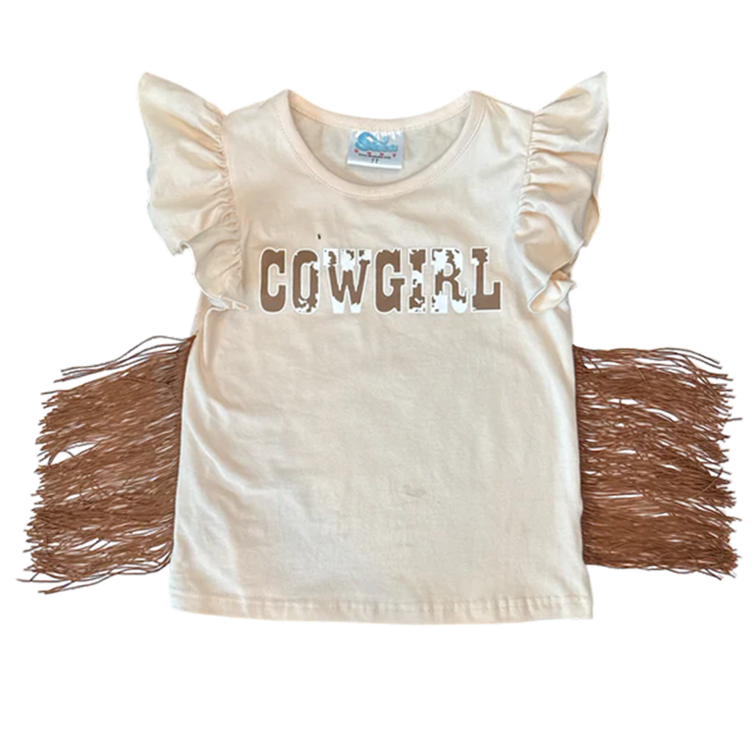 T-shirt à franges style cow-girl Shea Baby pour petites filles