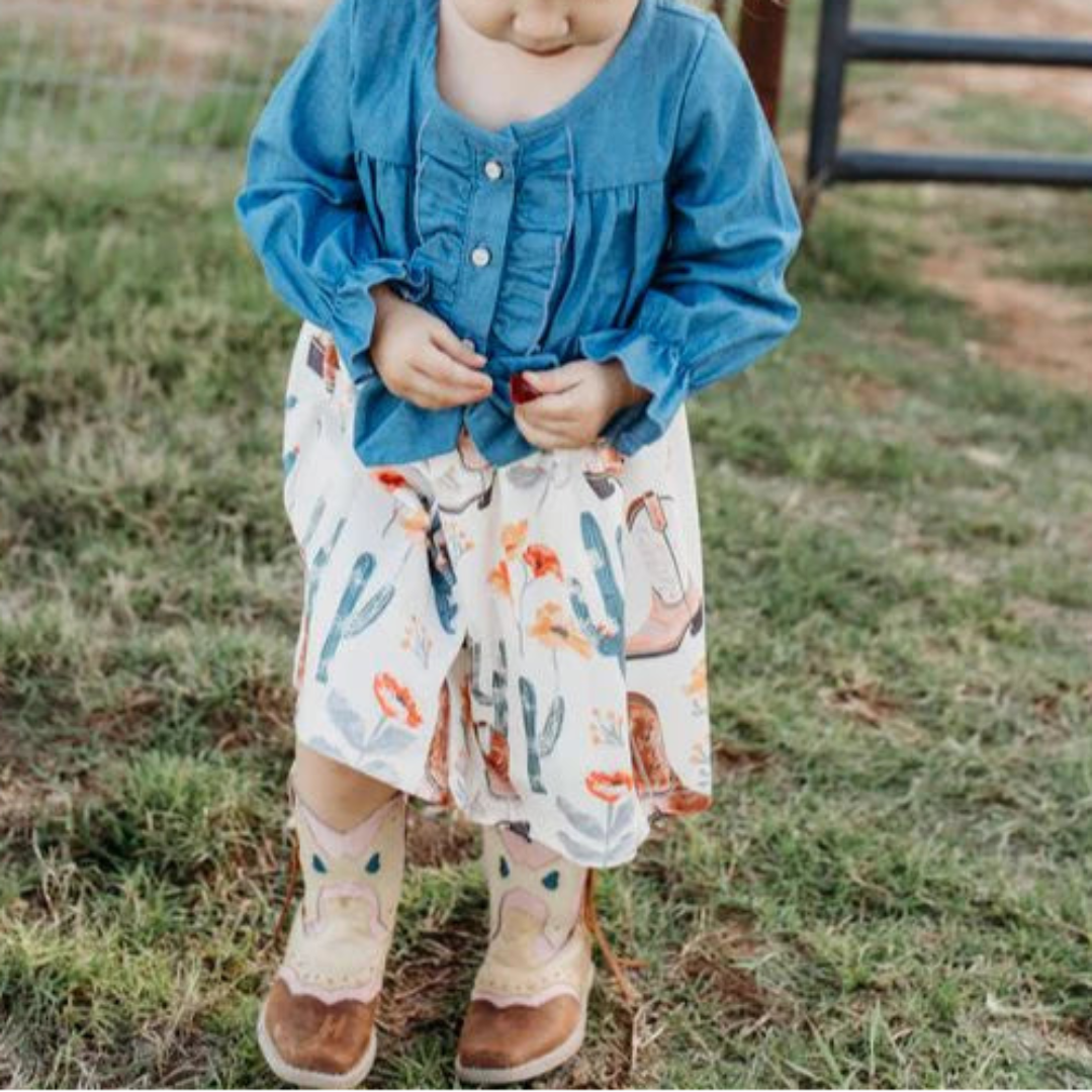 Shea Baby Baby Girls' Cactus Denim Dress