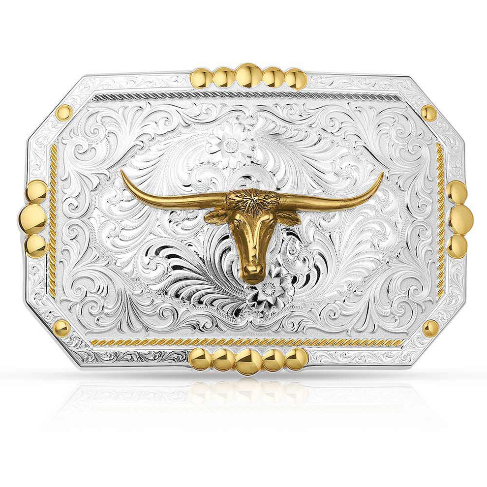 Montana Silversmiths Principle Longhorn Showpiece Belt Buckle