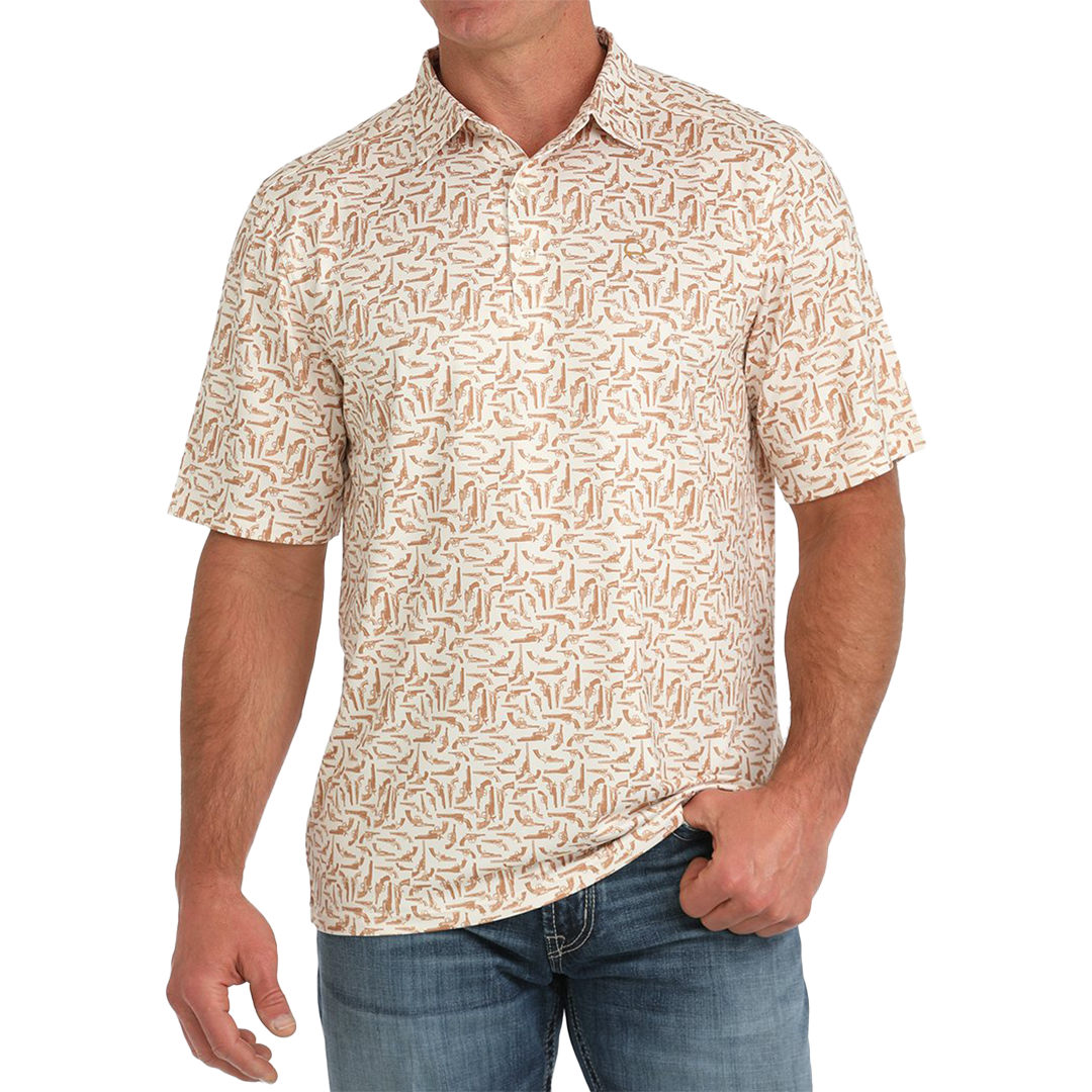 Cinch Men's Arena Flex Gun Print Polo