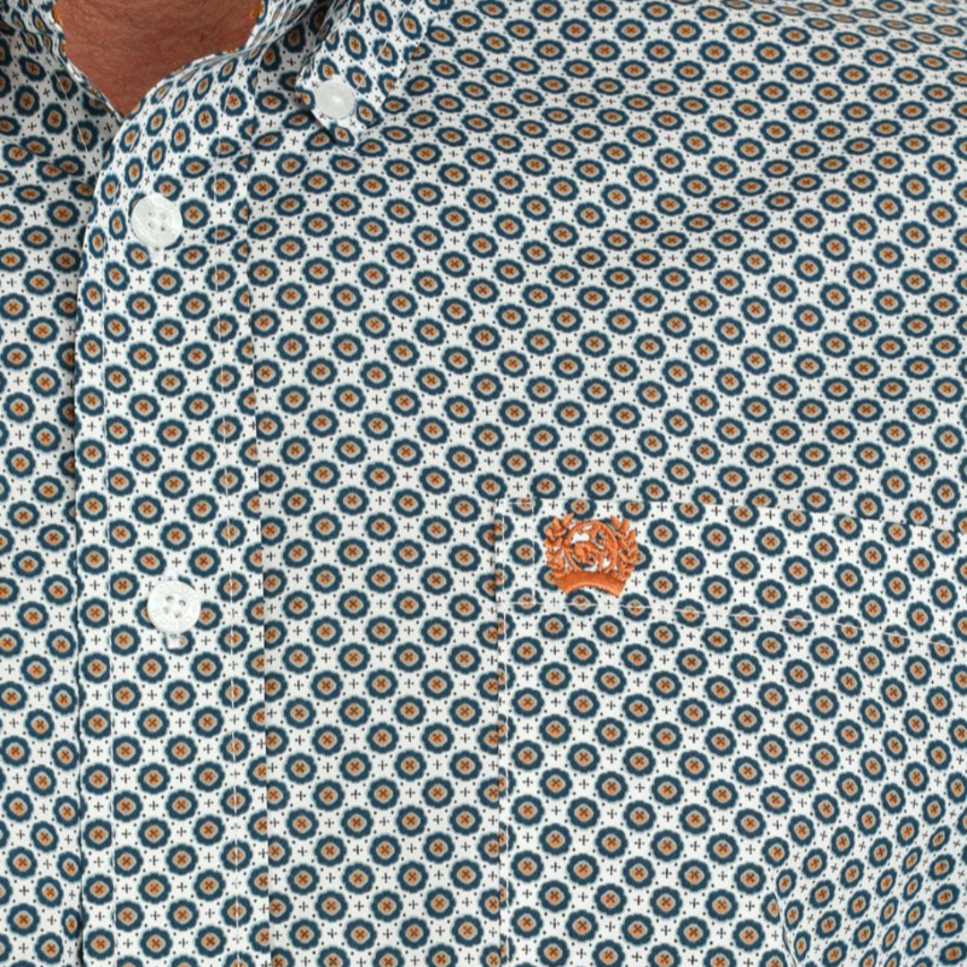 Chemise boutonnée à manches longues et imprimé géométrique Cinch pour homme