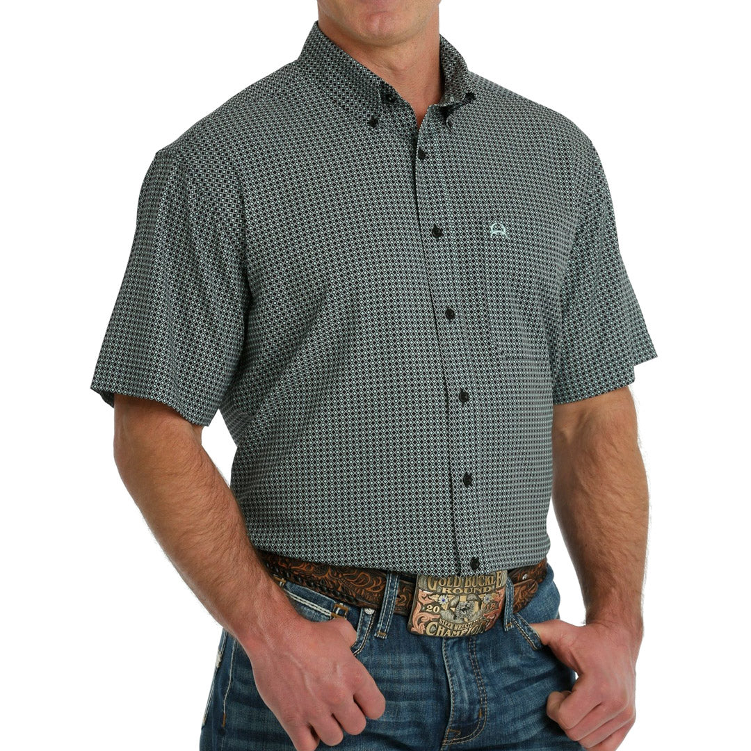 Cinch Men's ArenaFlex Short Sleeve Button-Down Shirt In Black