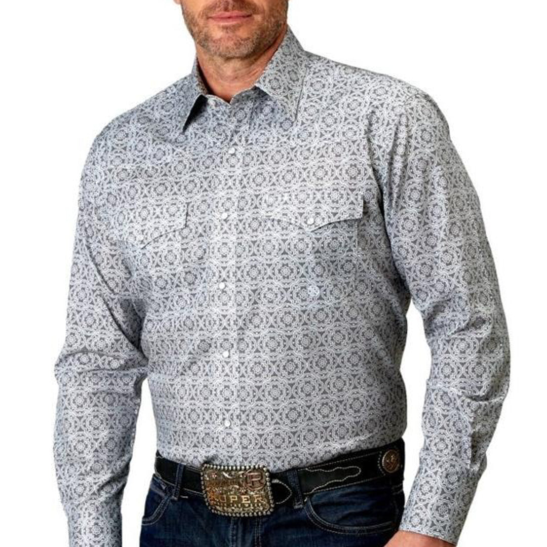 Roper Men's Classic Geo Print Snap Shirt