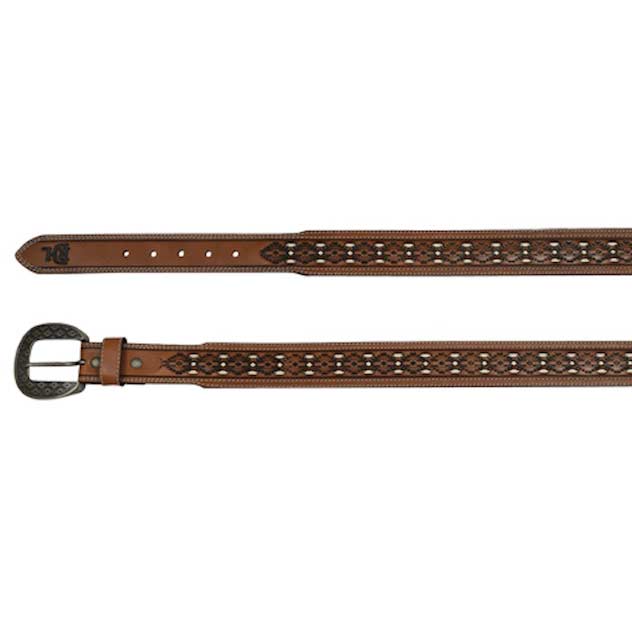 Red Dirt Hat Co Men's Tooled with Ivory Underlay Belt