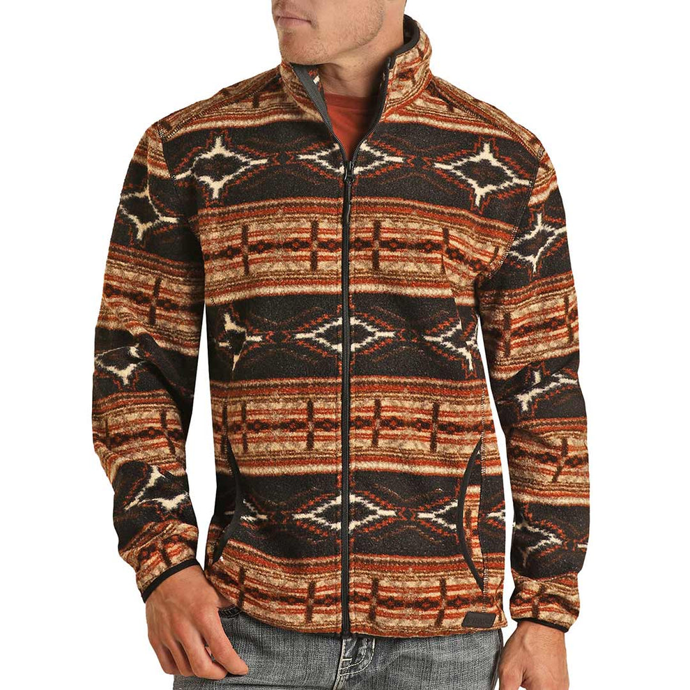 Rock & Roll Cowboy Men's Aztec Print Berber Jacket
