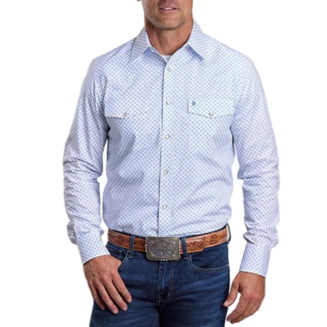 Stetson Men's Silver Spur Print Long Sleeve Snap Shirt