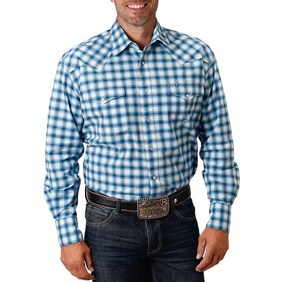 Roper Men's Check Plaid Snap Shirt